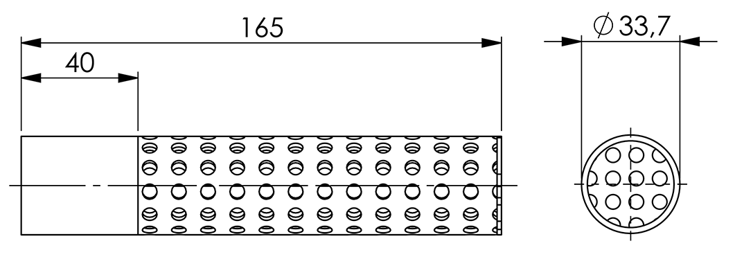 Abgasrohrendstück für Ø35mm Flexrohr